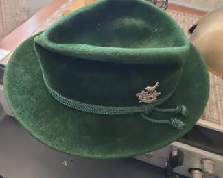 vintage green alpine or Tyrolean hat