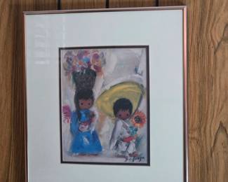 framed print titled "Mercado De Ninos" by the American artist Ted DeGrazia