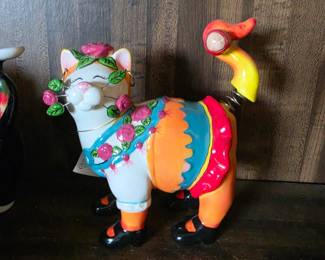 Whimsiclay MARGARITA Ceramic Cat Statue Figurine