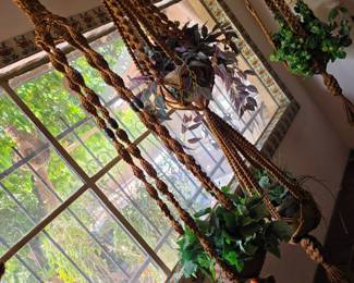 2 more large macramé hanging plant holder / boho plant hangers