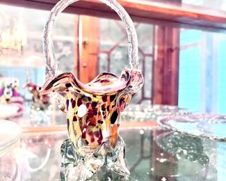 Collectible lone glass candy Dish