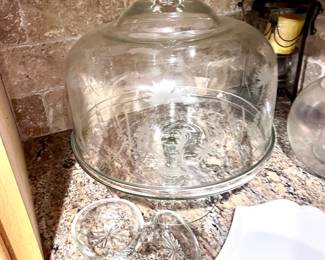 Beautiful Crystal Cake dome and plate