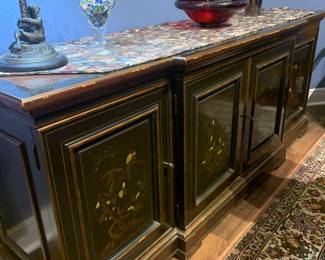 Antique Buffet with WM R Rogers & Sons 12 piece Flatware $300