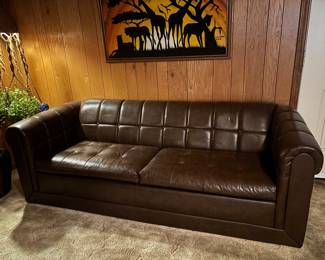 Leather couch, decor