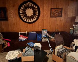 Living Room sectional, decor, picture frames