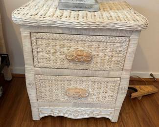 Vintage Pier 1 “Jamaica” Wicker Nightstand  Good condition  Must be able to move downstairs and load yourself  **We have the matching headboard & armoire for sale as well