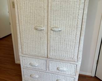 Vintage Pier 1 Imports Jamaica  Collection Armoire  Good condition 3’ across x 20” deep x 62” tall  Must be able to move down from upstairs and load yourself  **We have matching nightstands & headboard for sale as well