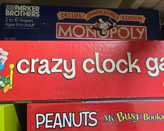 MONOPOLY WITH ORIGINAL METAL PIECES, RARE CRAZY CLOCK GAME AND MORE!