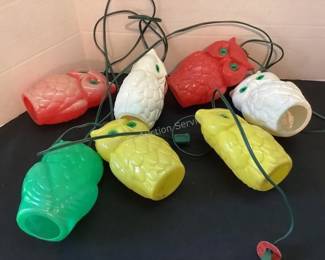 Blow mold owl patio lights