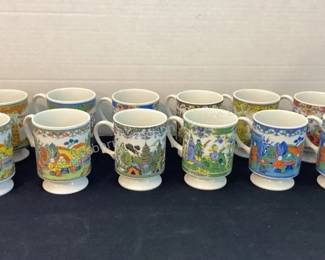 MCM oriental flare stacking mugs