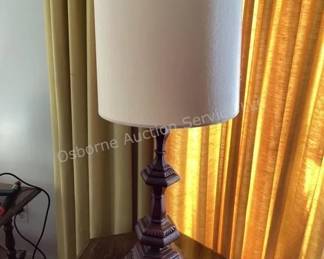 Vintage lamp (2 available) & end tables