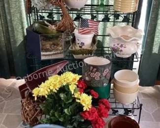 Misc. planters, plant stand