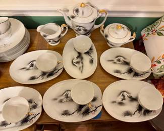 Teapot,sugar and creamer