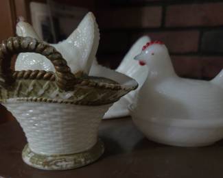 Old hen on nest