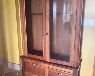 Custom made solid cherry gun cabinet