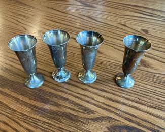 4 Gorham sterling silver shot glasses