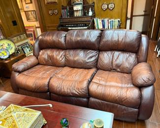 Brown Reclining Sofa