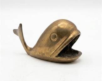 391 Solid Brass Whale Ashtray Trinket Dish, India