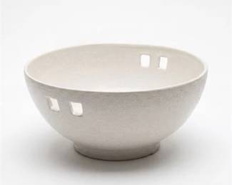 0404 Signed Studio Pottery Stoneware Pierced Bowl