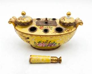 0230 Carlin Comforts French Porcelain Inkstand  Seal