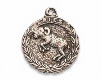 103 Sterling Silver Aries Zodiac Ram Charm Pendant