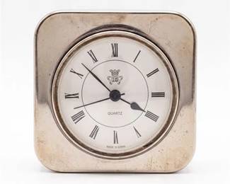 0485 International Silver Co. Silverplate Square Desk Clock
