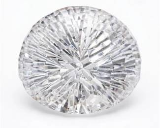 0409 Cut Crystal Faceted Dome Paperweight