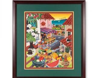 0736 Raul del Rio Cozumel The Marketplace Framed Print