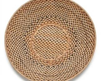 371 Woven Rattan Charger Plate with Black Accent Weave