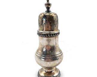 607 GeorgianStyle Silverplate Sugar Caster With Crossed Keys Hallmarks