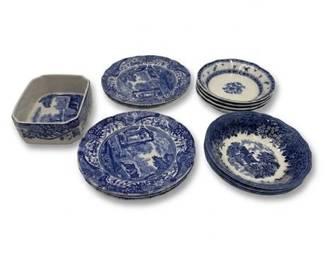 0675 Spode Blue Italian Ceramic Tableware, Mixed Lot