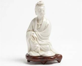 0429 Chinese Dehua Blanc de Chine Porcelain Guanyin Figure