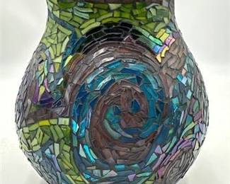 383 Dorothy Edwards Breath of Dawn Mosaic Glass Vase