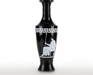 0698 Jim Beam 1958 Greek Black Glass Figural Decanter