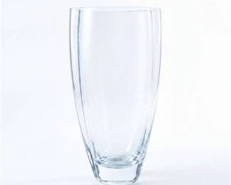 0192 Heavy Clear Glass Tapered Ovoid Vase