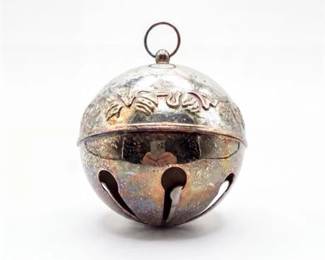 0211 Wallace Silverplate Sleigh Bell Christmas Ornament