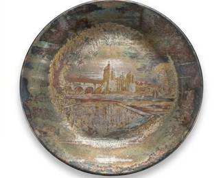 354 Reed  Barton Damascene Mission Santa Barbara Plate
