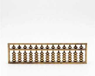 0511 Brass 13Rod Soroban Abacus Desk Calculator