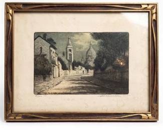 281 Georges Devienne Vieux Montmartre Color Etching