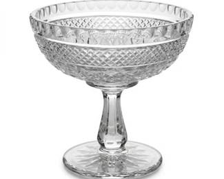636 Cut Crystal DiamondPattern Footed Compote