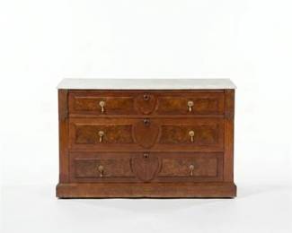 0336 Victorian Renaissance Revival Walnut MarbleTop Dresser