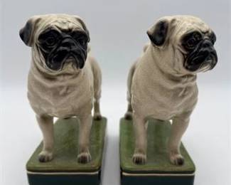 0240 Takahashi San Francisco Ceramic Pug Bookends