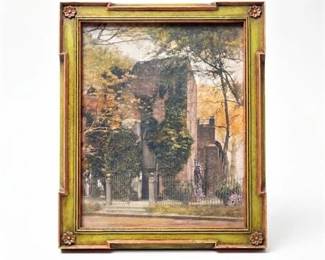 280 HandColored Photograph Jamestown Church Tower Virginia