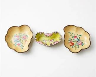0424 Chinese Canton Enamel Sweetmeat Dishes, Qianlong Mark