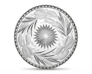 0683 ABP Intaglio Cut Glass Iris Plate, Star Center