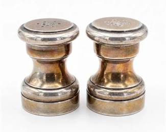 264 Capstan Form Silverplate Salt  Pepper Shakers