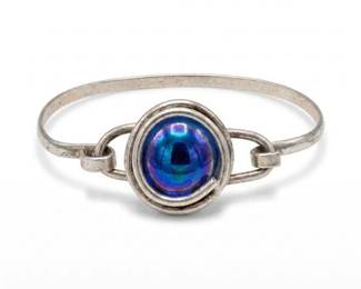 90 N.E. From Denmark Sterling Glass Cabochon Bangle
