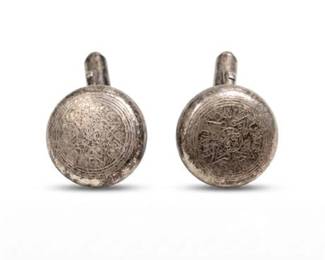 89 Mexican Sterling Silver Moroccan Coin Cufflinks