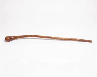 0405 African Carved Figural Head Wood Walking Stick