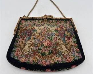 0517 Austrian Petit Point Jeweled Frame Evening Bag